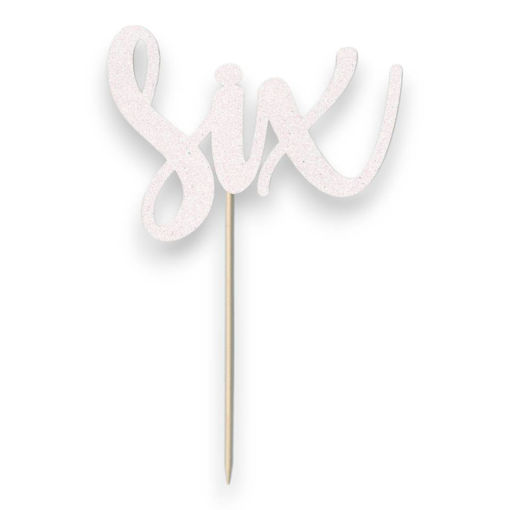 Picture of SIX CAKE TOPPER IRIDESCENT GLITTER